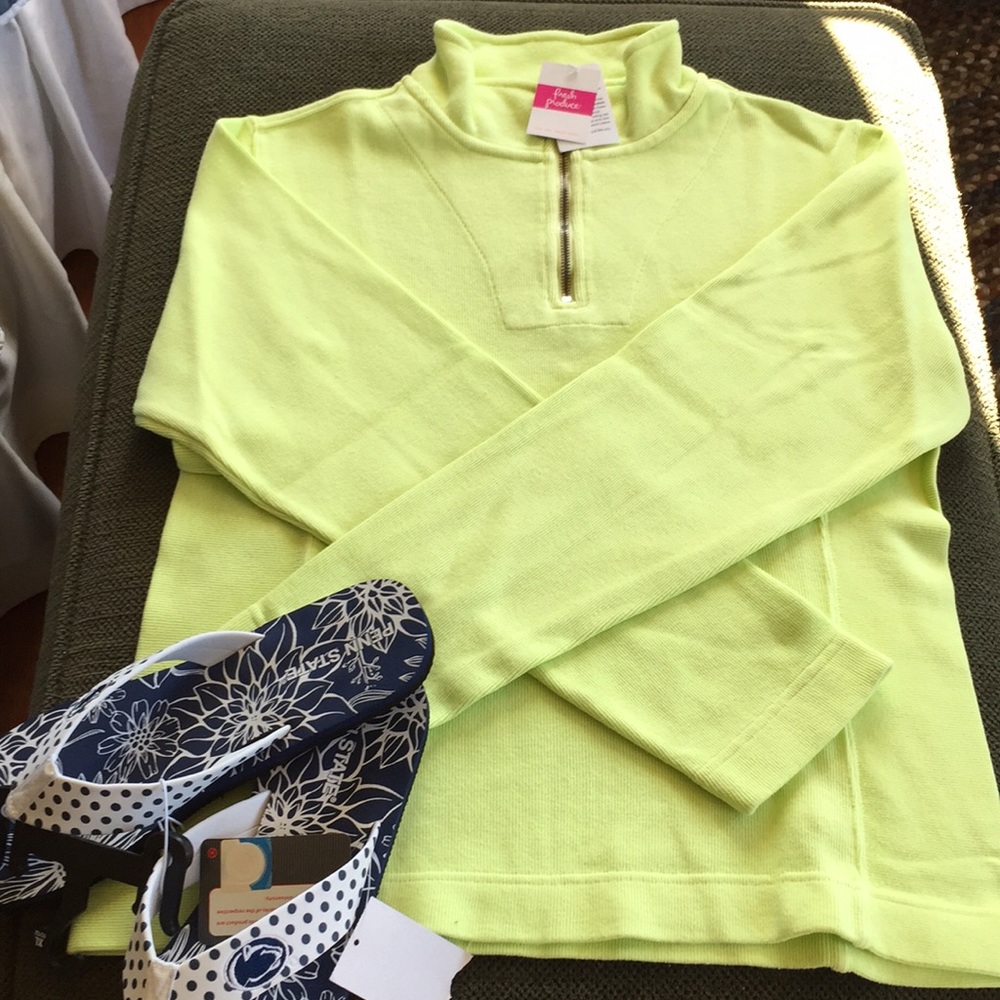THINK SUMMER!  NWT Fresh Produce cotton 1/4 zip!